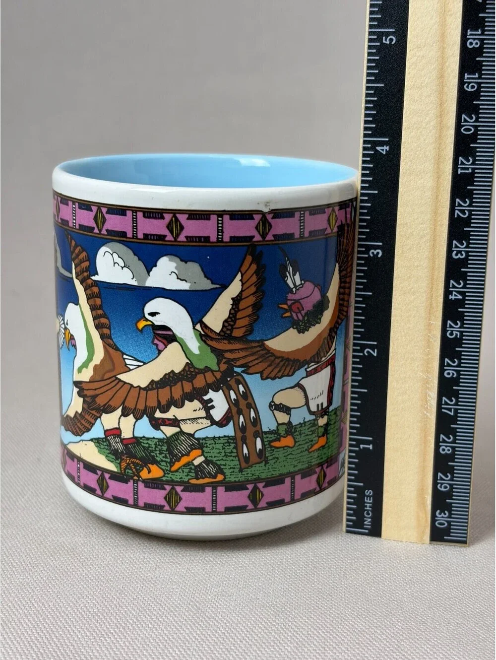 Vintage Rod Velarde Jicarilla Apache Eagle Dancer Grand Canyon Coffee Mug Cup